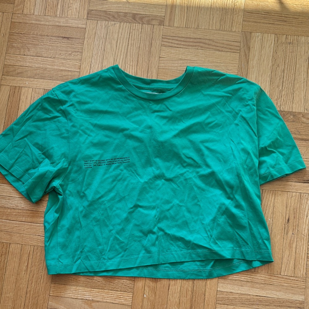 PANGAIA Green Cropped T-Shirt